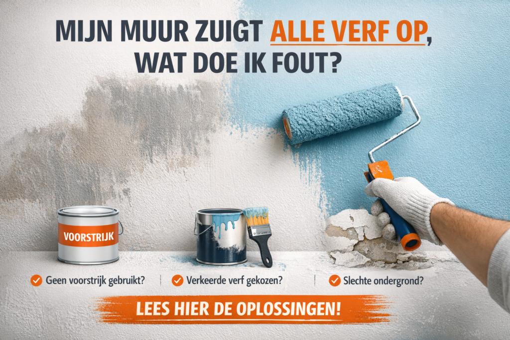 mijn muur zuigt alle verf op, wat doe ik fout